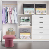 DOUBLE R BAGS Storage Cube Bins Clear Window for kids toys Office Closet Shelf (Black) - Double R Bags