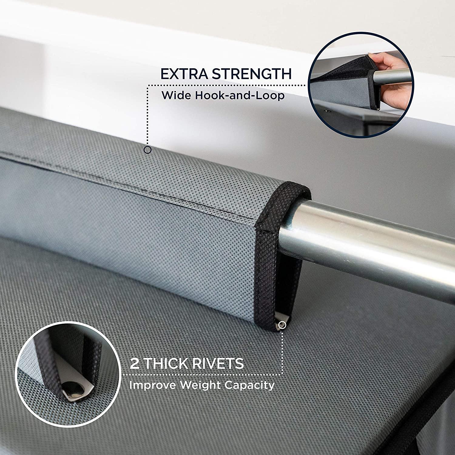 DOUBLE R BAGS Hanging Closet Organizer 6 Shelf and 5 Clothes Drawers Grey - Double R Bags