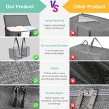 Large Storage Bags Organizer for Clothing Blanket Bedding Books Document Toy Storage Heavy Duty With Zippers Clear Window