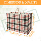 Cotton Canvas Grocery Shopping Bags for Carry Milk Fruits Vegetable with Reinforced Handles Pack of 3