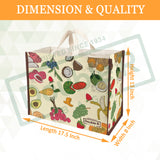 Cotton Canvas Grocery Shopping Bags for Carry Milk Fruits Vegetable with Reinforced Handles Pack of 3