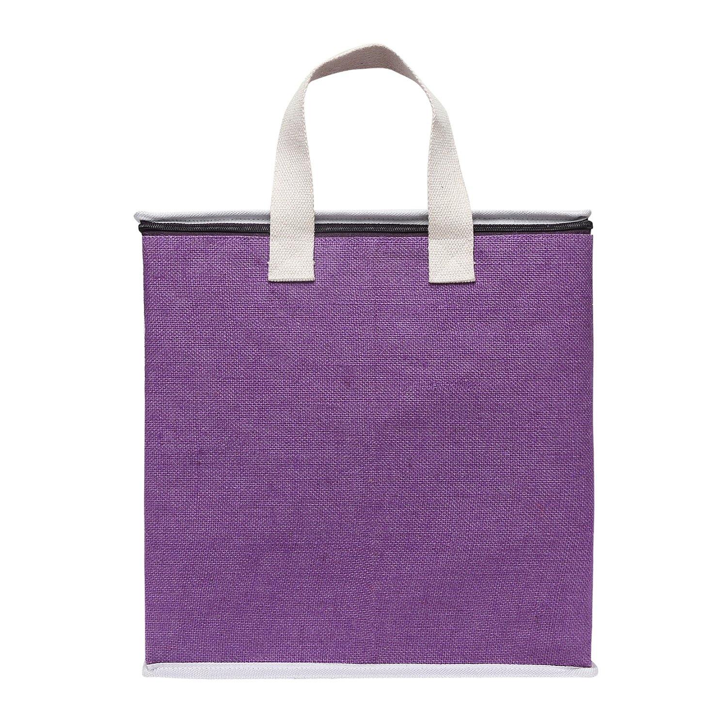 DOUBLE R BAGS Laminated Jute Shopping bags with Dual Zippers - Double R Bags