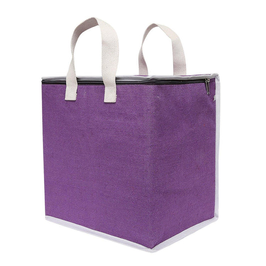 DOUBLE R BAGS Laminated Jute Shopping bags with Dual Zippers - Double R Bags