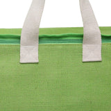 DOUBLE R BAGS Jute Shopping bags with Dual Zippers (Green) - Double R Bags