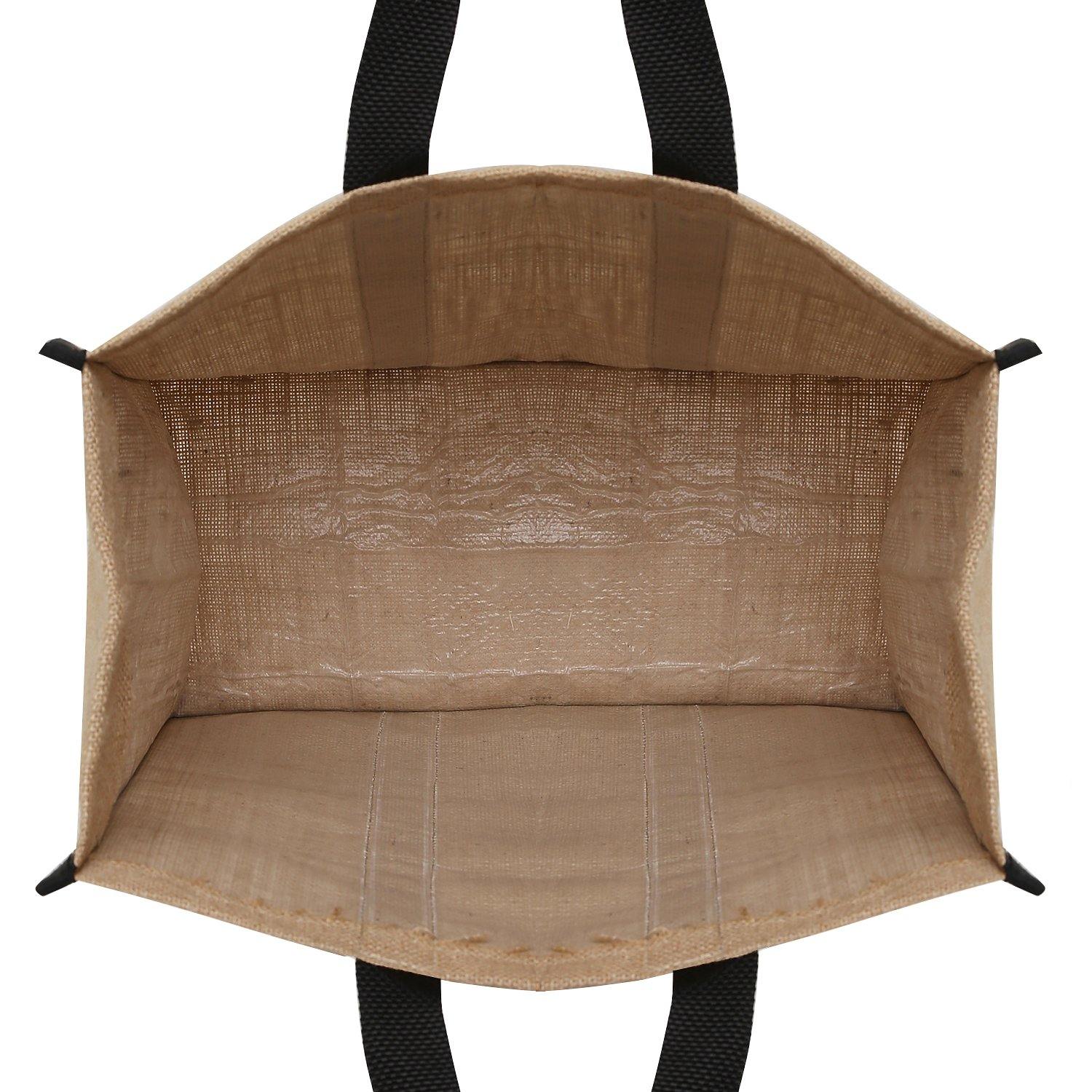 DOUBLE R BAGS Reusable Laminated Jute Grocery Shopping Bag - Double R Bags