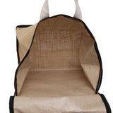 DOUBLE R BAGS Jute Shopping bags with Dual Zippers (Natural Color) - Double R Bags