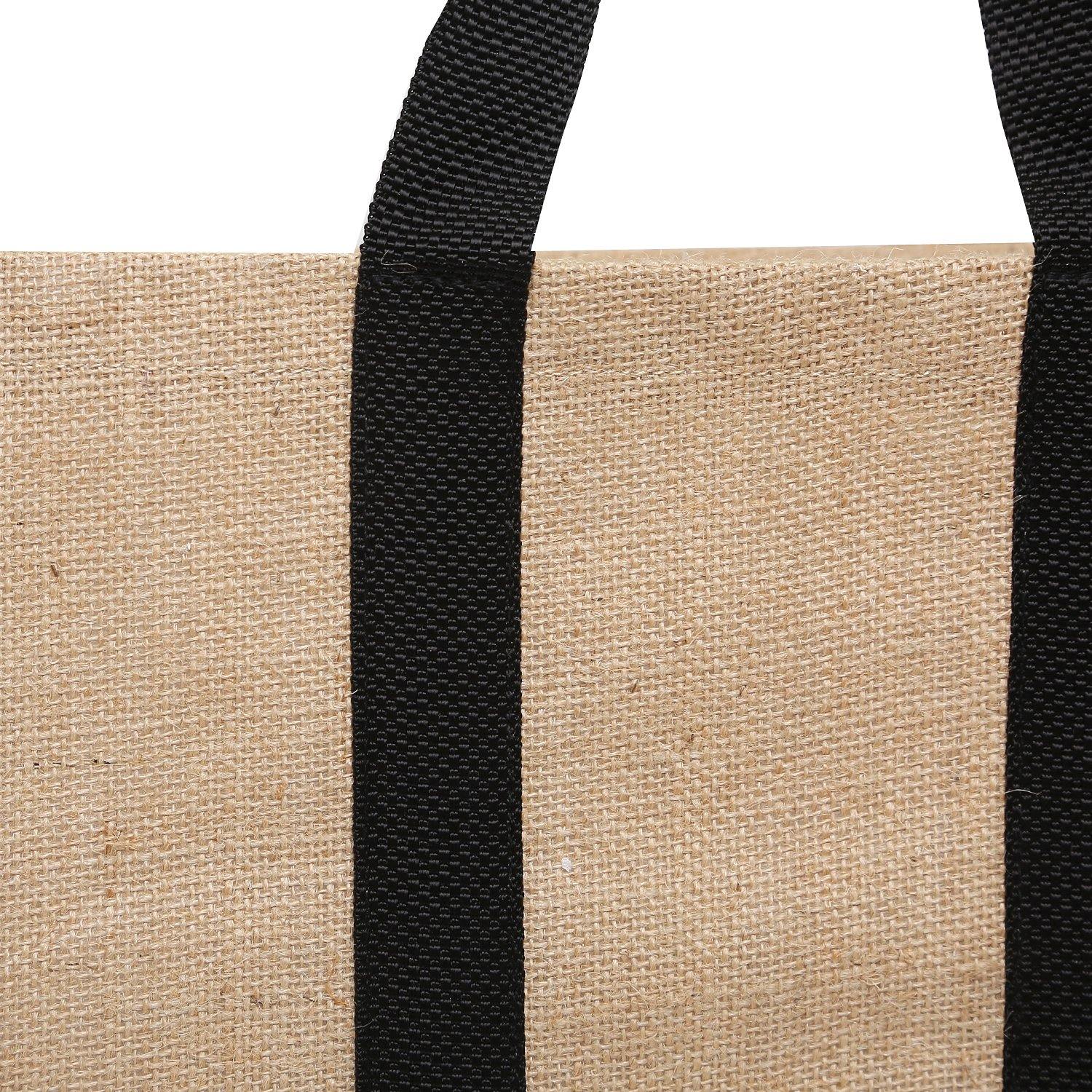 DOUBLE R BAGS Reusable Laminated Jute Grocery Shopping Bag - Double R Bags