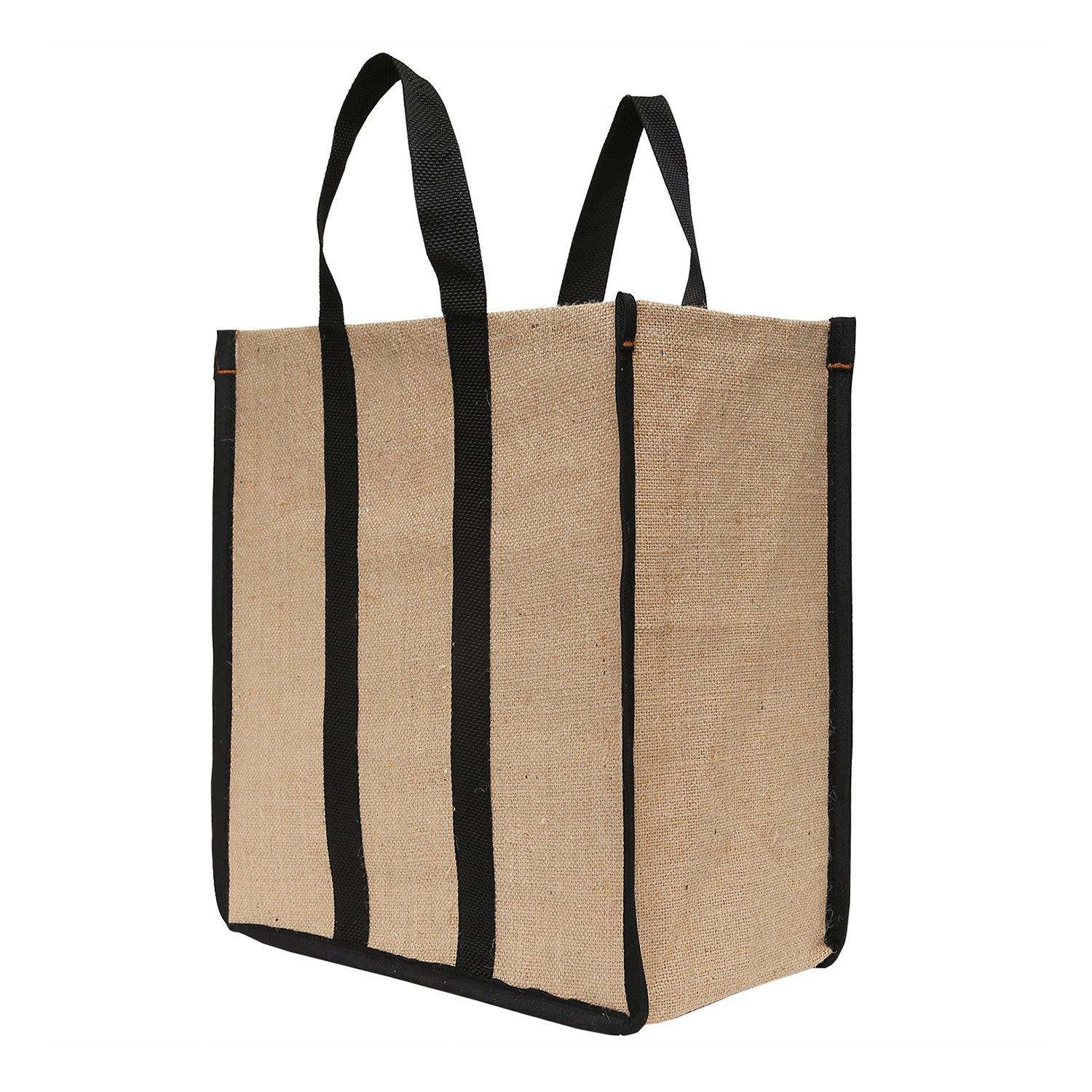 DOUBLE R BAGS Reusable Laminated Jute Grocery Shopping Bag - Double R Bags
