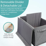 Double R Bags Collapsible Laundry Cum Toy Storage Basket Bin Hamper Box With Lid For Clothes Organizer Unit Size For Boys And Girls Room (Grey) - Double R Bags