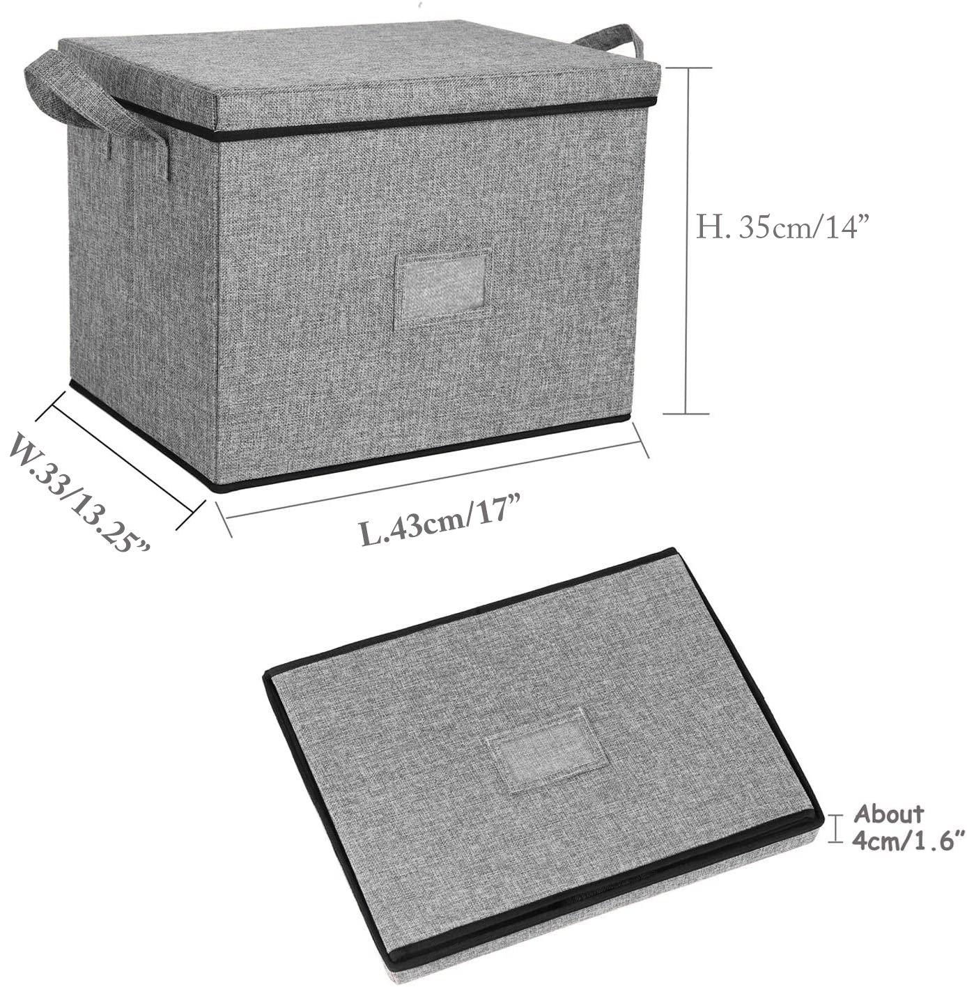 DOUBLE R BAGS Large-Capacity Foldable Storage Bin Box with Lid Cover and Handle (Grey)(Strg-4G1) - Double R Bags