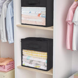 DOUBLE R BAGS Storage Cube Bins Clear Window for kids toys Office Closet Shelf (Black) - Double R Bags