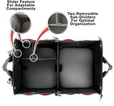 Double R Bags Multi Compartments Collapsible Portable Car Boot Organizer Red - Double R Bags