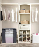 Large Foldable Storage Bag Organizer Clothes Storage Container for Blanket Comforter Saree Toys Clothing Bedding with Durable Handles (Pack Of 3)