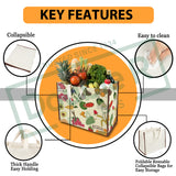 Cotton Canvas Grocery Shopping Bags for Carry Milk Fruits Vegetable with Reinforced Handles Pack of 3