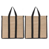 DOUBLE R BAGS Reusable Laminated Jute Grocery Shopping Bag Pack of 2