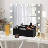 DOUBLE R BAGS No Smell Foldable Cloth Storage Cube with Drawers for Underwear Bras Socks Ties Scarves Set of 3 (Black) - Double R Bags