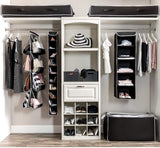 Hanging Closet Organizer With 6 Mesh Pockets Black