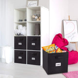 Double R Bags Storage Cubes Non-woven Fabric Storage Bins | Cube Storage Bins for Home and Office Medium Black Pack Of 2 - Double R Bags
