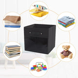 DOUBLE R BAGS Storage Cube Bins Clear Window for kids toys Office Closet Shelf (Black) - Double R Bags