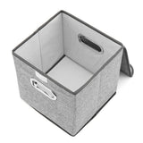 DOUBLE R BAGS Foldable Storage Bins Cube With Lid for Closet Organizer Small Grey - Double R Bags