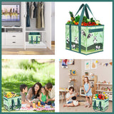 Reusable Grocery Shopping Bags Boxes Totes Foldable Heavy Duty Water Resistant Collapsible Storage Box
