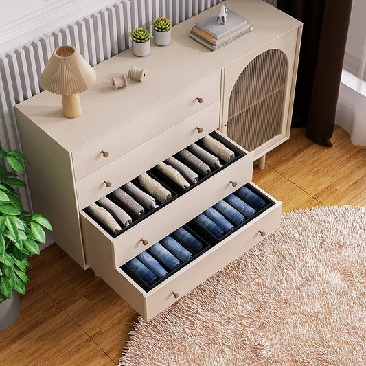 Clothes Drawer Organizer for Jeans, Wardrobe Clothes Organizer for Folded Clothes Pack of 3