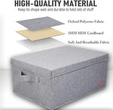 Capacity Foldable Storage Bin Box with Lid Cover (Medium Grey) - DOUBLE R BAGS - Double R Bags