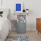 Double R Bags 72 L Foldable Laundry Basket With Lid Bag Hamper for Clothes Cum Collapsible Kids Room Toy Storage Organizer for Kids Room Large (Black) (Grey) - Double R Bags