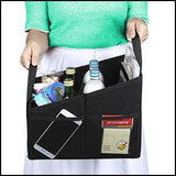 DOUBLE R BAGS Foldable Passenger Car Seat Organizer With Mesh Pockets Black - Double R Bags