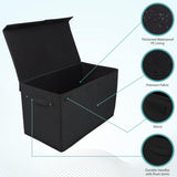 Double R Bags Collapsible Laundry Cum Toy Storage Basket Bin Hamper Box With Lid For Clothes Organizer Unit Size For Boys And Girls Room (Black) - Double R Bags