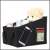 DOUBLE R BAGS Foldable Passenger Car Seat Organizer With Mesh Pockets Black - Double R Bags