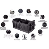 Double R Bags Multi Compartments Collapsible Portable Car Boot Organizer Black - Double R Bags