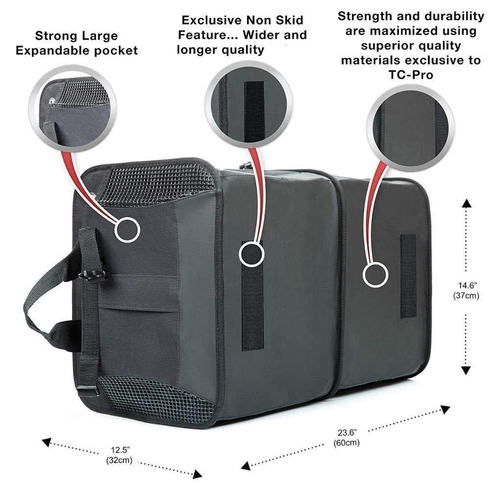 Double R Bags Multi Compartments Collapsible Portable Car Boot Organizer Black - Double R Bags