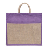 Jute Grocery Shopping Bags for Carry Milk Fruits Vegetable with Reinforced Handles (Pack of 2)