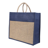Jute Grocery Shopping Bags for Carry Milk Fruits Vegetable with Reinforced Handles (Pack of 2)