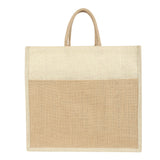 Jute Grocery Shopping Bags for Carry Milk Fruits Vegetable with Reinforced Handles (Pack of 2)