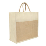 Jute Grocery Shopping Bags for Carry Milk Fruits Vegetable with Reinforced Handles (Pack of 2)