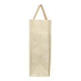 Jute Grocery Shopping Bags for Carry Milk Fruits Vegetable with Reinforced Handles (Pack of 2)