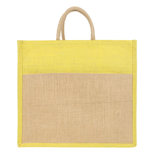 Jute Grocery Shopping Bags for Carry Milk Fruits Vegetable with Reinforced Handles With Zipper (Pack of 2)