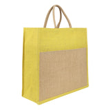 Jute Grocery Shopping Bags for Carry Milk Fruits Vegetable with Reinforced Handles With Zipper (Pack of 2)