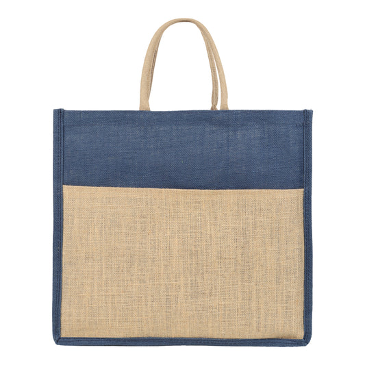 Jute Grocery Shopping Bags for Carry Milk Fruits Vegetable with Reinforced Handles (Pack of 2)