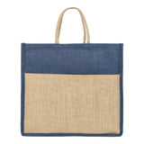 Jute Grocery Shopping Bags for Carry Milk Fruits Vegetable with Reinforced Handles (Pack of 2)