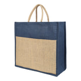 Jute Grocery Shopping Bags for Carry Milk Fruits Vegetable with Reinforced Handles (Pack of 2)
