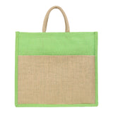 Jute Grocery Shopping Bags for Carry Milk Fruits Vegetable with Reinforced Handles (Pack of 2)