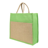 Jute Grocery Shopping Bags for Carry Milk Fruits Vegetable with Reinforced Handles (Pack of 2)