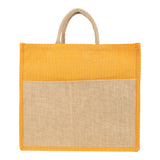 Jute Grocery Shopping Bags for Carry Milk Fruits Vegetable with Reinforced Handles (Pack of 2)