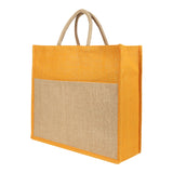 Jute Grocery Shopping Bags for Carry Milk Fruits Vegetable with Reinforced Handles (Pack of 2)