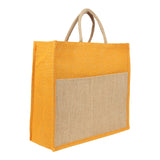 Jute Grocery Shopping Bags for Carry Milk Fruits Vegetable with Reinforced Handles (Pack of 2)