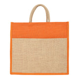 Jute Grocery Shopping Bags for Carry Milk Fruits Vegetable with Reinforced Handles (Pack of 2)