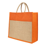 Jute Grocery Shopping Bags for Carry Milk Fruits Vegetable with Reinforced Handles (Pack of 2)